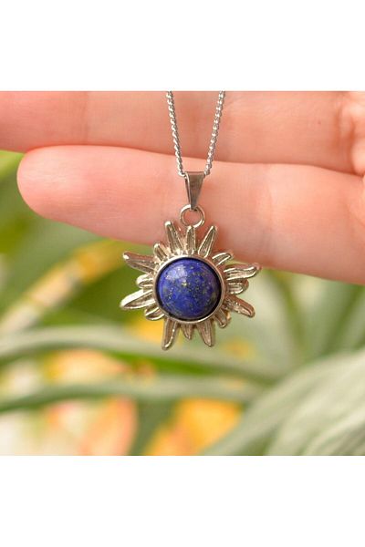 Taş Sandığı Lapis Lazuli Stone Sun Necklace