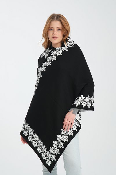 VEGA MODA Ivy Pattern Shoulder Shawl, Stylish Comfortable Shoulder Shawl with Ivy Pattern, Knitwear Shoulder Shawl, Reversible Shawl
