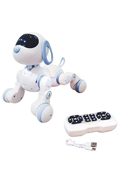 Pshoplay Kumandalı Şarjlı İnteraktif Akıllı Robot Köpek - LED Emoji ve Dokunma Hassasiyeti
