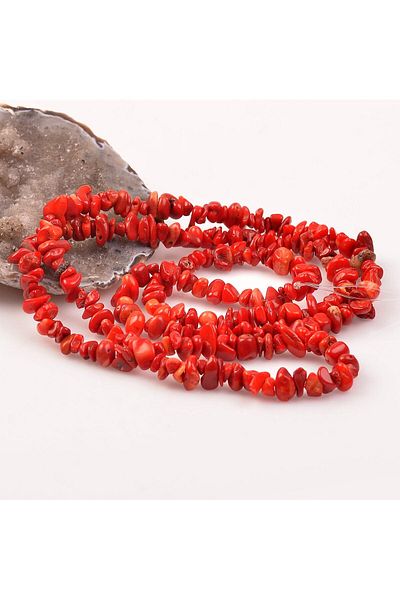 Taş Sandığı Coral Stone Unshaped String - Painted Coral