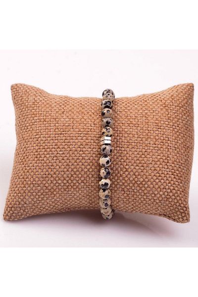 Taş Sandığı Dalmatian Jasper Stone Bracelet 6 mm