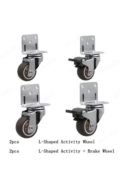 Choice 1.0 Inch 2Activity 2Brake 4pcs Universal Swivel Casters Heavy Duty Furniture Wheel Castor Silent Tro