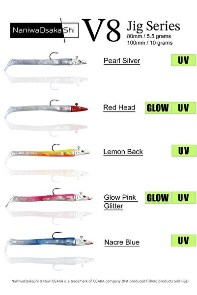 Genel Markalar Naniwa Osaka Shi V8 80mm 5.5gr Lrf Silikon Yem