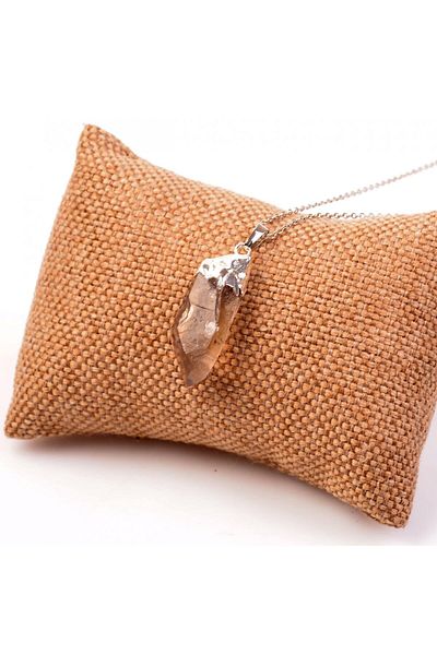 Taş Sandığı Quartz Stone Raw Smokey Pile Necklace