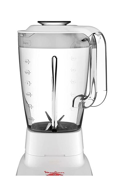 Moulinex Super Blender 2L Blender Smoothie Maker, Mixer, 700W, 2 Attachments, White/Black,  LM207128