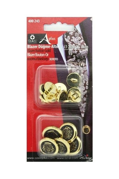 ÖZ-EL AŞ Men's Blazer Button, Metallized Jacket Button, Gold Color Button