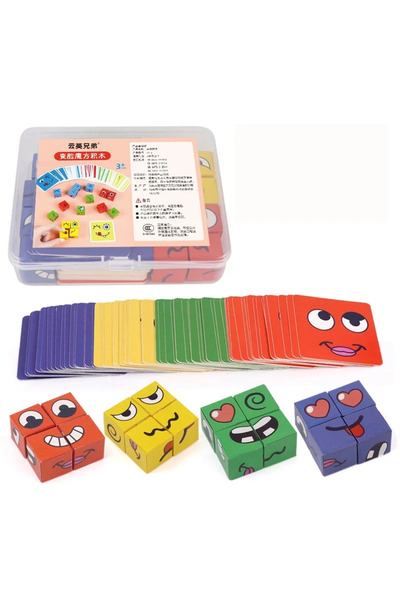 Choice1 لعبة مكعبات تغيير الوجه للأطفال، لعبة أحجية تعبيرات مونتيسوري، مكعبات...