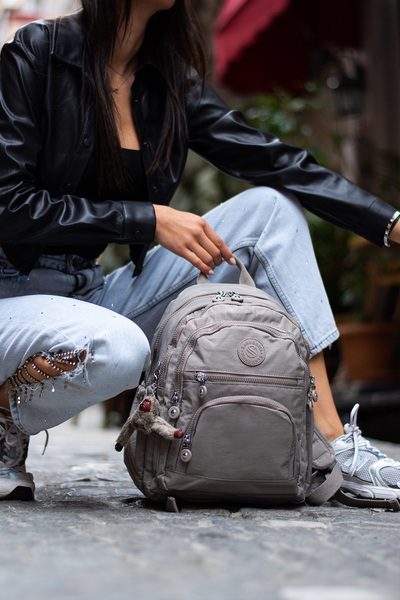 Çanta Trend Sanmorris Unisex Αδιάβροχο τσαλακωμένο ύφασμα πολλαπλών τμημάτων μεσαίου μεγέθους Σχολείο και σακίδιο πλάτης για φορητό υπολογιστή