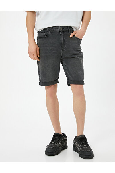 Koton Kot Şort Slim Fit 5 Cepli Düğmeli