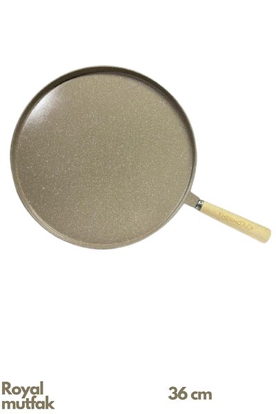 ThermoAD 36 cm Mink Pancake Pan - Granite Casting, Wooden Handle