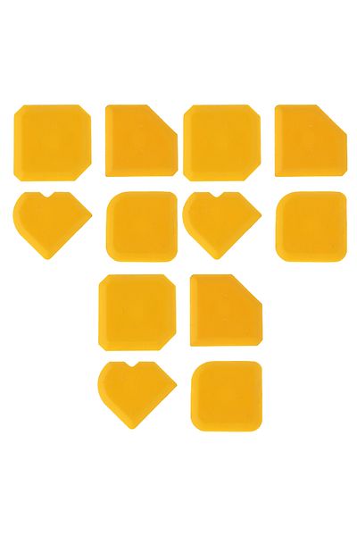 VKTECH 12pcs 4/8/12pcs Silicone Sealant Tool Yellow Spreader Finish Kit Caulk Tile Grout Applicator Essenti