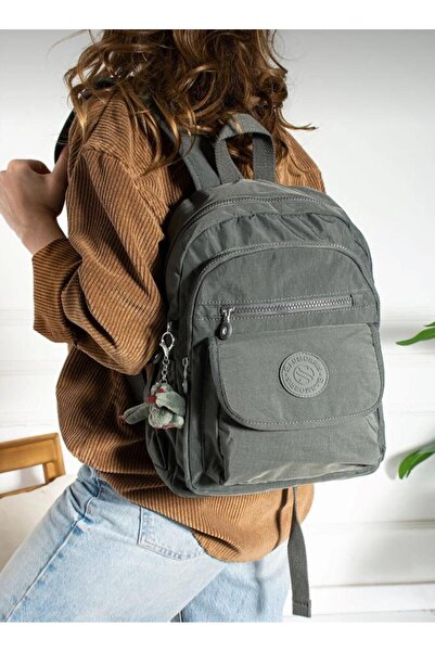 Çanta Trend Rucsac din material parașută Sanmorris pentru femei, rezistent la apă, cu buzunar frontal cu mai multe compartimente și curea reglabilă