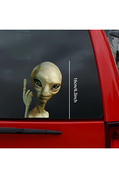Choice ملصق سيارة واحد على شكل كائن فضائي يلوح بيده، مصنوع من الفينيل المقاوم...