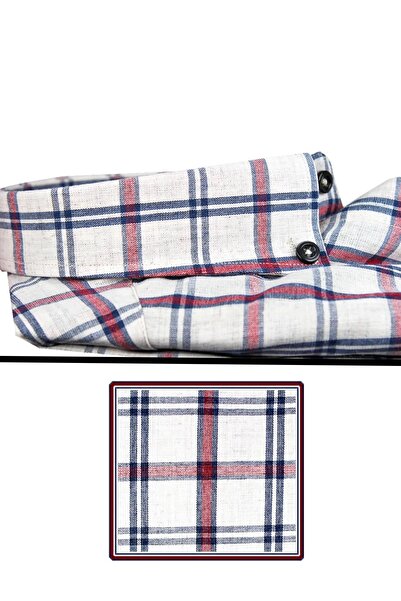 Varetta Чоловіча сорочка відкритого сірого кольору з бордовим візерунком, 100% бавовна, широкий крій, кишені, довгі рукави