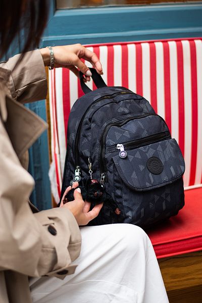 Sanmorris Unisex Water Resistant Parachute Fabric Multi-Compartment Front Pocket Adjustable Strap Backpack