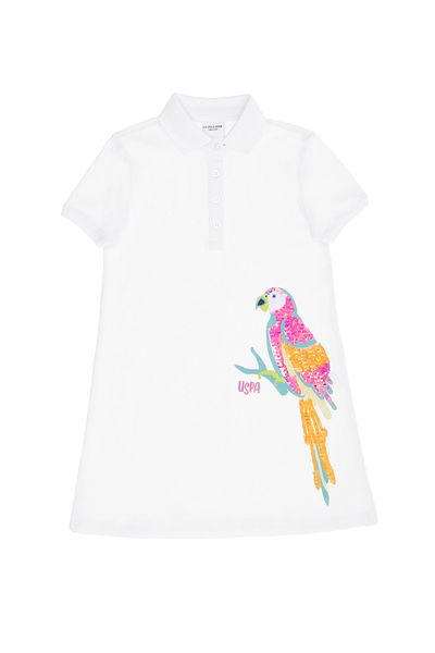 U.S. Polo Assn. Κοριτσίστικο Λευκό Πλεκτό Φόρεμα 50263463-VR013