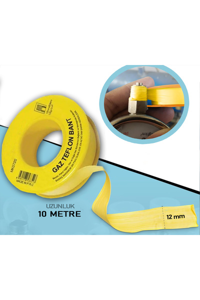 Keneth Tools PTFE Yüksek Kalite Doğalgaz Teflon Bant ( 10 Metre 12MM)