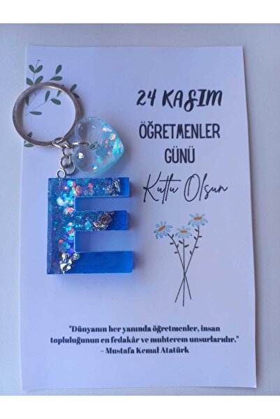 demirbasavm سلسلة مفاتيح إيبوكسي مصنوعة يدويًا مخصصة ليوم المعلم (متوفرة بأي ...