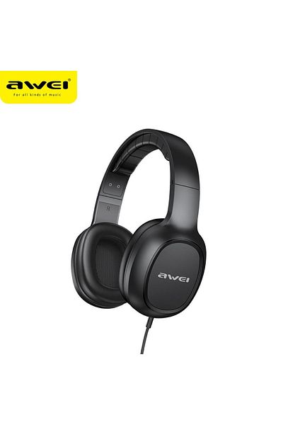 Choice Black Awei Gm-6 Professional Wired Headphones With Wire Control Gaming Wired Headset With Mic 3.5mm