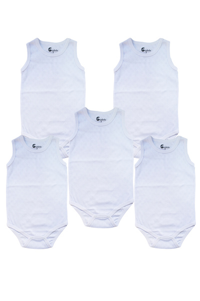 Generic Brand Large Size 5 Pieces Children's Bodysuit with Snaps on the Botto...