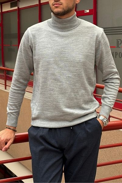inpool Men's, Turtleneck, Old Money Culture, high-top knit sweater