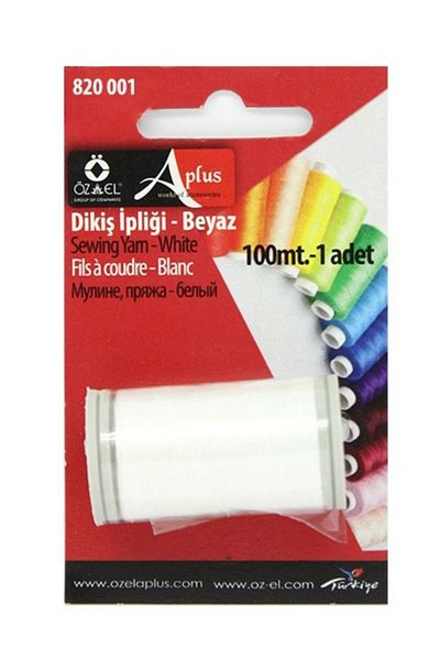 ÖZ-EL AŞ White Mini Spool - 100 Mt Sewing Thread