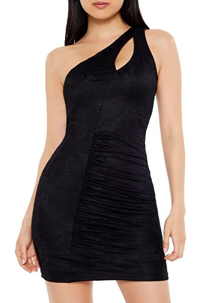 Forever 21 Tek Omuz Detaylı Mini Elbise