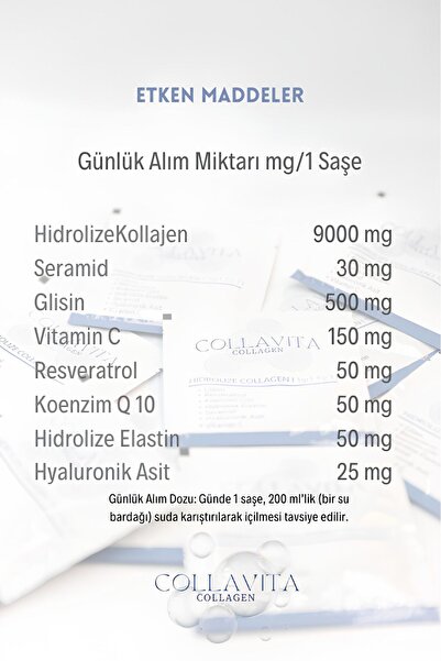 Collavita Collagen Collavita Hidrolize Kolajen 30 Saşe 3'lü SET