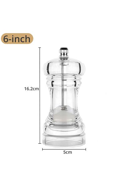Choice 1x6 Inch Acrylic Salt & Pepper Grinder With Adjustable Ceramic Rotor Kitchen Accessory