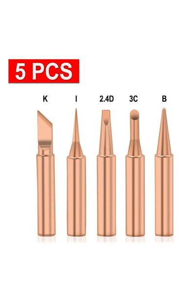 Choice 5pcs 5pcs 900m-t Pure Copper Soldering Iron Tips Lead-free Welding Solder Tip For Welding Equipment