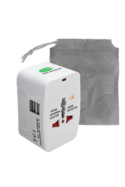 Choice محول شاحن تيار متردد عالمي متعدد المنافذ 2 USB AU US UK EU محول شاحن ت...