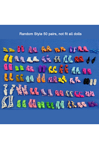 Choice 50 زوجًا عشوائيًا من أحذية الدمى ذات الكعب العالي وأحذية الدمى ذات الك...