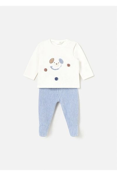 MAYORAL Baby Boy Blue Sweatshirt and Tights Set - 2510