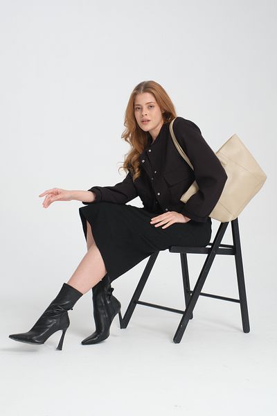 ghalia Geantă de mână și de umăr de culoare ecru pentru femei