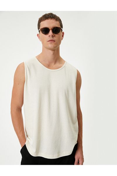 Koton Tank Top aus Baumwolle mit Rundhalsausschnitt - ärmelloses Basismodell