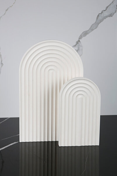 betonmall 2 Piece Marble Patterned Concrete Presentation Set Service Presentation Tray