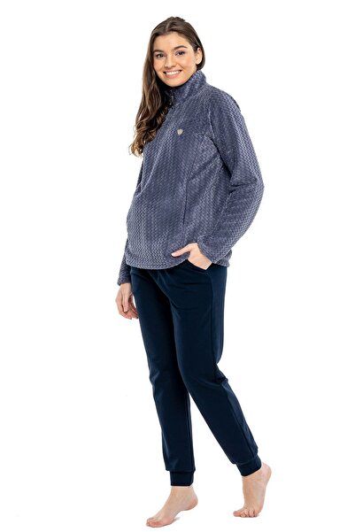 Mod Collection 3989 Kadın Antrasit Patlı Eşofman Takımı -antrasit