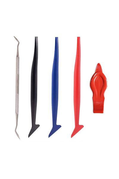 Choice 5Pcs/3Pcs Flexible Micro Squeegee Car Vinyl Wrap Tool Kit EdgeTrimmer with Different Hardness Win...