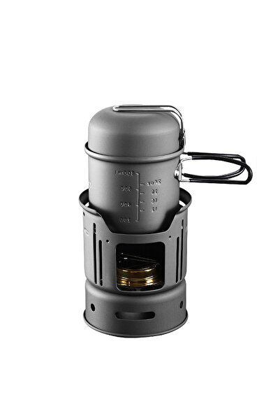 Choice 1Set Outdoor Alcohol Stove Stainless Steel Aluminum Alloy Camping Cookware Picnic BBQ Cooking Hiking