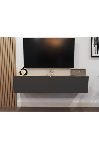 Home Mobiga Perna Duvara Monte Tv Ünitesi 150 Cm Safirmeşe-antrasit