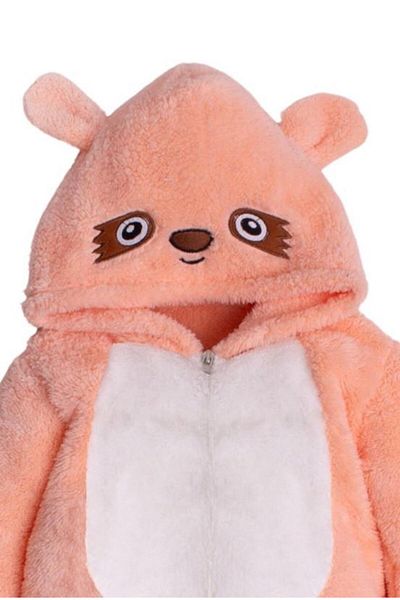 Chicsy Baby Winter Sweet Plush Cotton Eye Embroidered Hooded Baby Kids Welsoft Jumpsuit