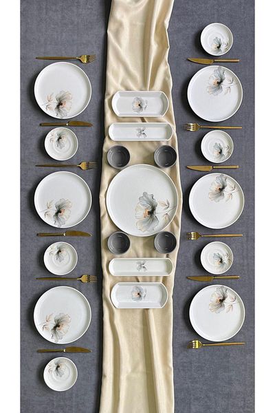 Borser Nilüfer 21 Piece Breakfast Set for 6 People