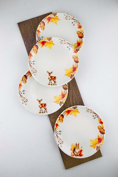 Bursa Porselen Dekor Fall'24 4-Piece Cake Plate