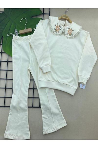 ÖRZİKİDS Örzi Kids Seasonal Compak Tracksuit Set Baby Collar Embroidered Set