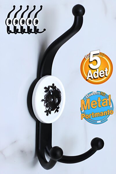 Badem10 5 Adet Boncuk Siyah Dolap Askılık Askılığı Banyo Mutfak Askısı Duvar ...