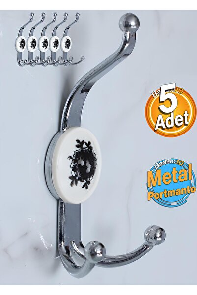 Badem10 5 Adet Krom Renk Askı Dolap Askılık Askılığı Banyo Mutfak Askısı Duva...