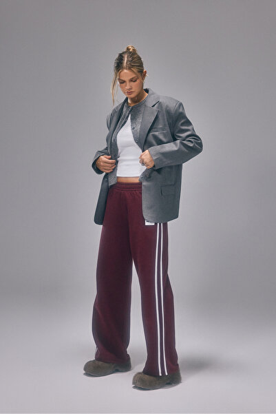 Bases Striped Wide Leg Fleece Sweatpants