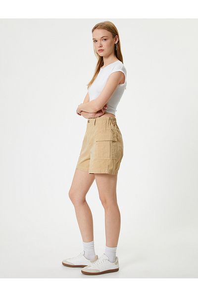 Koton Cotton Cargo Shorts - Pocket Detailed and Buttoned