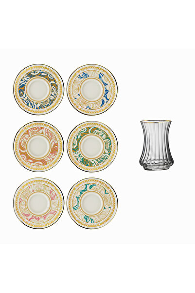 Sandro Moreno 1453 Shawl Optic 12 Pieces 6 Person Tea Set 110 ml
