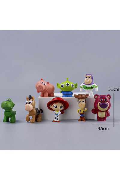 Choice 8pcs-set Anime Figures Toy Story 4 Woody Buzz Lightyear 5cm Q Version Action Mini Dolls Kids Toys Mo